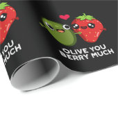 Olive You Berry Much Funny Fruit Pun Dark BG Cadeaupapier (Rol Hoek)