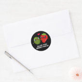 Olive You Berry Much Funny Fruit Pun Dark BG Ronde Sticker (Envelop)