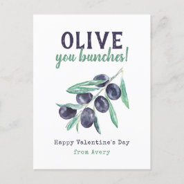 Olive You Bunches Kinder School Valentijnse kaarte Feestdagenkaart