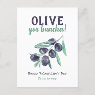 Olive You Bunches Kinder School Valentijnse kaarte Feestdagenkaart
