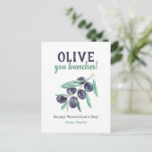 Olive You Bunches Kinder Valentijnsdag Feestdagenkaart (Staand voorkant)
