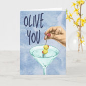 Olive You Dirty Martini Kaart (Gele Bloem)
