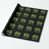 Olive You Funny Love Pun Dark BG Cadeaupapier (Uitgerold)