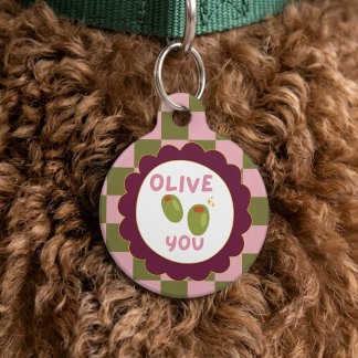 Olive You Gepersonaliseerde Identificatieplaatje G Huisdierpenning
