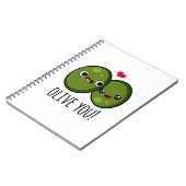 Olive You Grappige Liefde Pun Notitieboek (Linkerzijde)