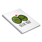 Olive You Grappige Liefde Punt Notitieboek (Rechterzijde)