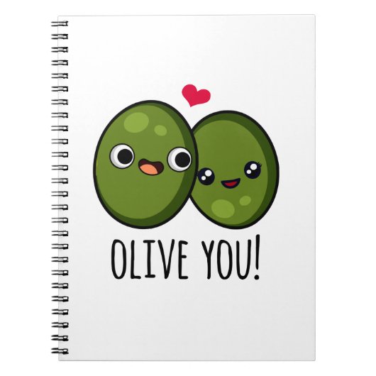 Olive You Grappige Liefde Punt Notitieboek (Voorkant)