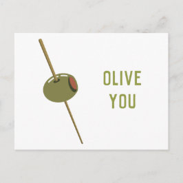 Olive You (Ik hou van je) Grappige romantische Val Feestdagenkaart