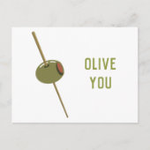 Olive You (Ik hou van je) Grappige romantische Val Feestdagenkaart (Voorkant)
