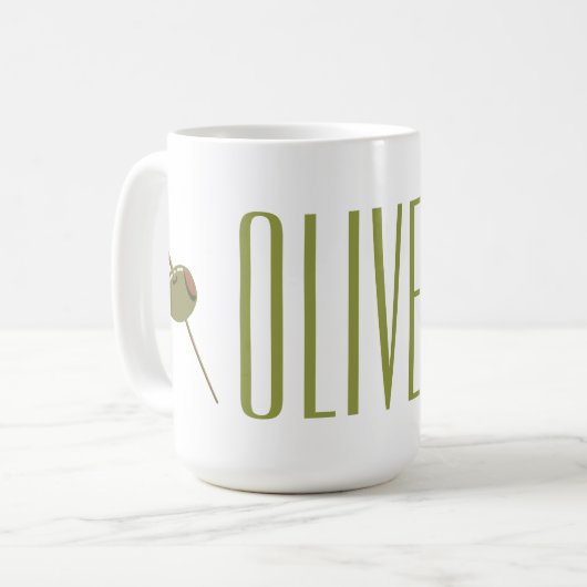 Olive You (Ik hou van je) Grappige romantische Val Koffiemok (Voorkant links)