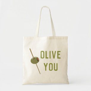 Olive You (Ik hou van je) Grappige romantische Val Tote Bag