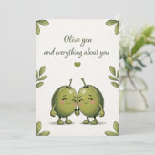 Olive You Kaart (Staand voorkant)