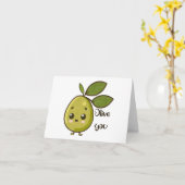 "Olive You" Kawaii Olive Kaart (Gele Bloem)