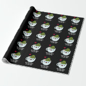 Olive You Latte Funny Food Pun Dark BG Cadeaupapier (Uitgerold)