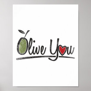 Olive You - Love Pun Poster
