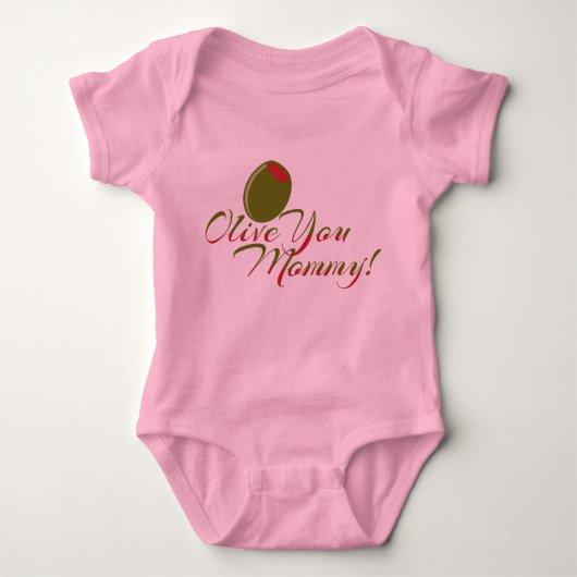 "Olive you mammie" Cute Baby body suit Romper (Voorkant)