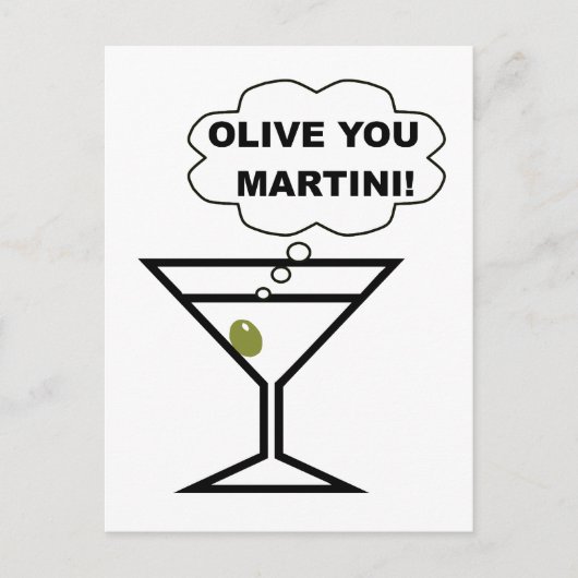 Olive You Martini Briefkaart (Voorkant)