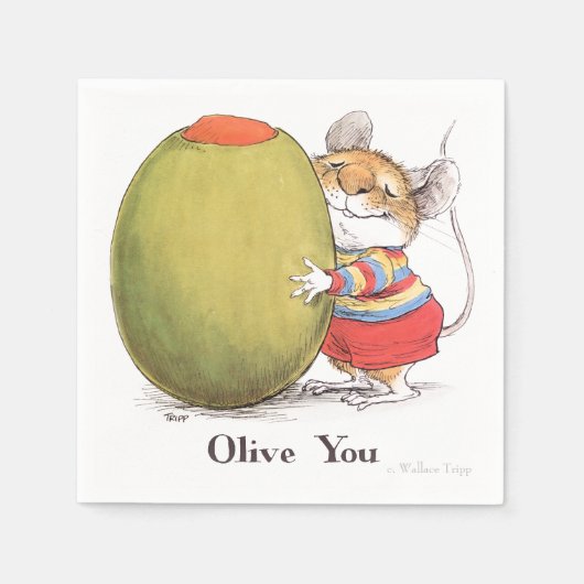 Olive You Mouse Cocktail servet (Voorkant)