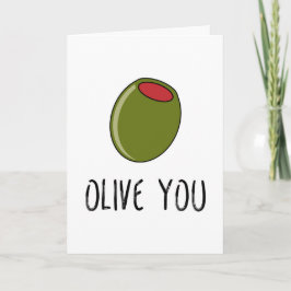Olive You, Pun, Grappig Ik Hou van Jou, Valentijns Kaart