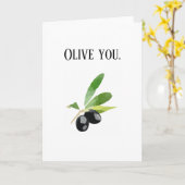 Olive You Romantische Kaart (Gele Bloem)