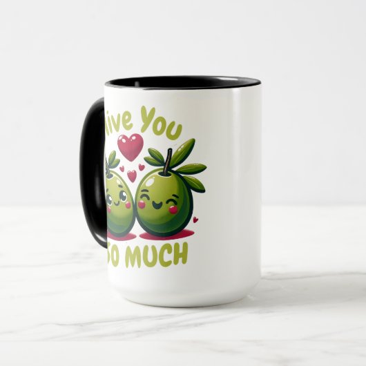 Olive you so much custom Valentijns's cadeau Mok (Voorkant links)