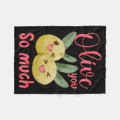 Olive You So Much Funny Food Pun Baby  Fleece Deken (Voorkant (Horizontaal))