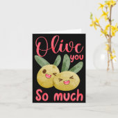 Olive You So Much Funny Food Pun Baby  Kaart (Gele Bloem)