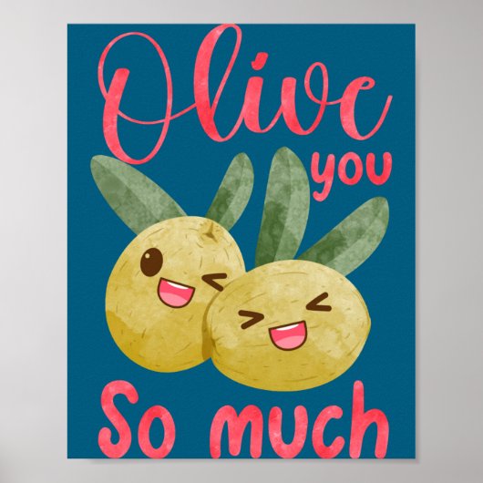 Olive You So Much Funny Food Pun Baby Poster (Voorkant)