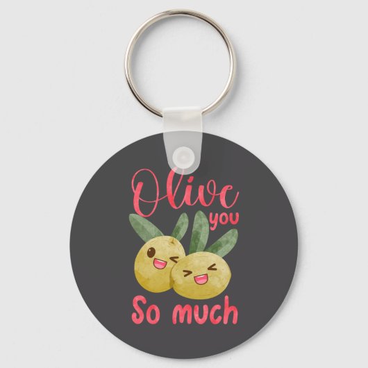 Olive You So Much Funny Food Pun Baby  Sleutelhanger (Voorkant)
