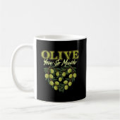 Olive You So Much Grappige Olijf Pun Hart Mok (Links)