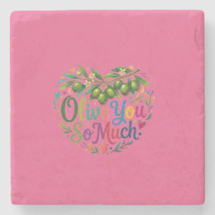 Olive You So Much T-Shirt Stenen Onderzetter