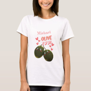 Olive You Twee Olijven Harten T-shirt