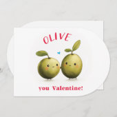 Olive You Valentijn Kaart (Voorkant / Achterkant)