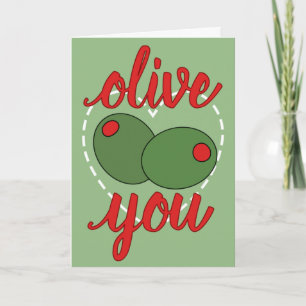 Olive You (Valentijns) Feestdagen Kaart