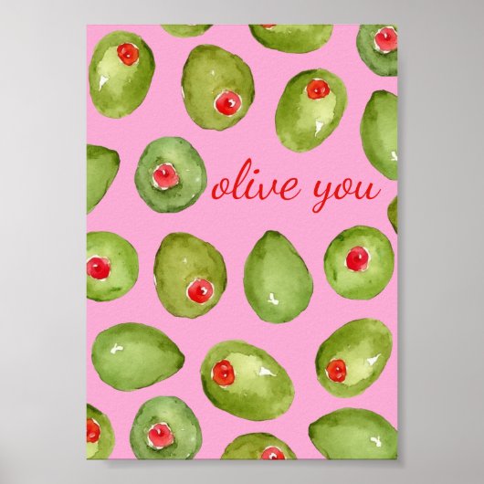 Olive You Waterverf Poster (Voorkant)