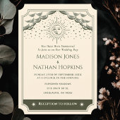 Olive Zon & Maan Tarot Gotische bruiloft uitnodigi Kaart