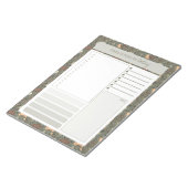 Olivegroene botanische vintage dagelijkse planner  notitieblok (Schuin)