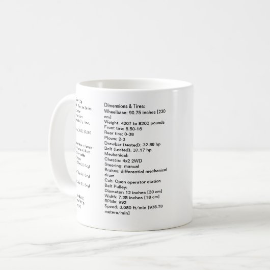 Oliver 77 Mok met specificaties (Voorkant links)