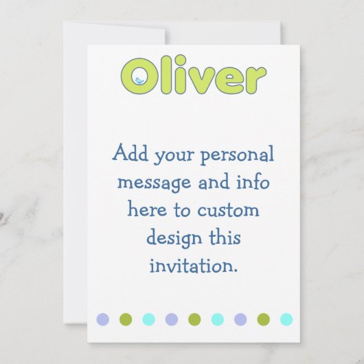 Oliver Baby Fles Kaart (Achterkant)