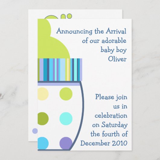 Oliver Baby Fles Kaart (Voorkant / Achterkant)