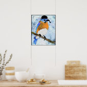 Oliver Bluebird met snor, bowler Poster (Keuken)