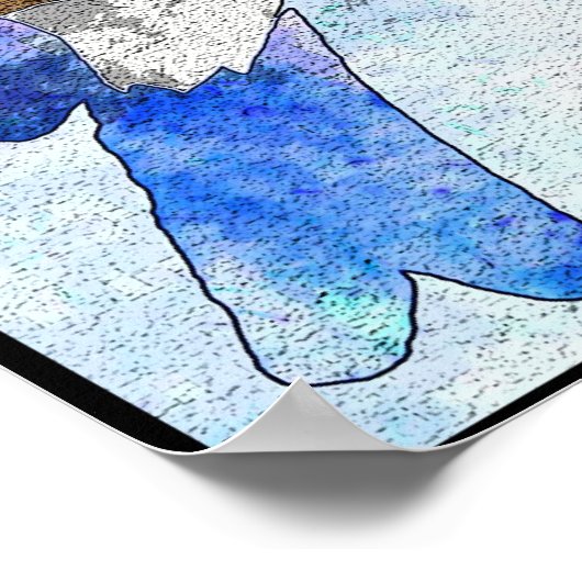 Oliver Bluebird met snor, bowler Poster (Hoek)