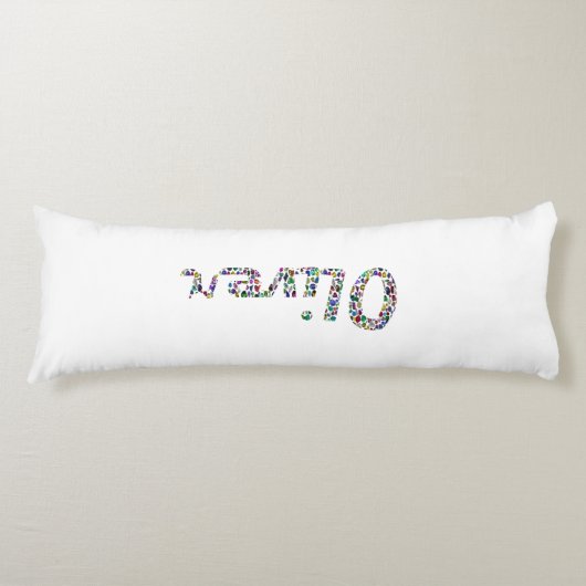 Oliver Bold Typography met veelkleurige stenen Lichaamskussen (Voorkant)