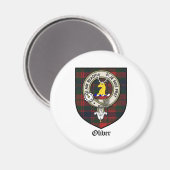 Oliver Clan Crest Badge Tartan Magneet (Voorkant / Achterkant)