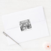 Oliver Cromwell , die het Parlement oplost Vierkante Sticker (Envelop)