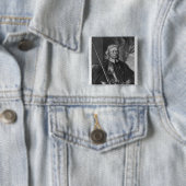 Oliver Cromwell illustratie Vierkante Button 5,1 Cm (In situ)