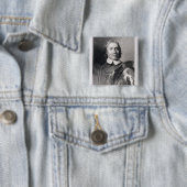 Oliver Cromwell, Lord Protector of England Vierkante Button 5,1 Cm (In situ)