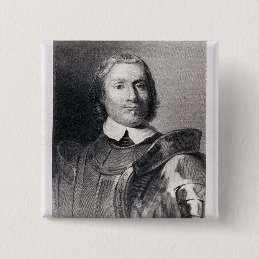 Oliver Cromwell, Lord Protector of England Vierkante Button 5,1 Cm (Voorkant)