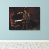 Oliver Cromwell opent de koffie van Charles Canvas Afdruk (Insitu (Houten vloer))