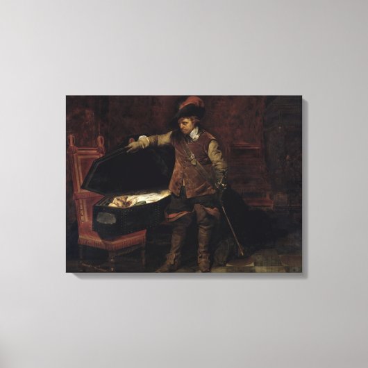 Oliver Cromwell opent de koffie van Charles Canvas Afdruk (Voorkant)